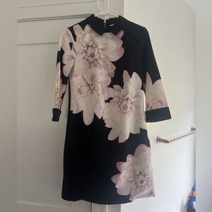 Ted Baker London Black and Pink Floral Dress